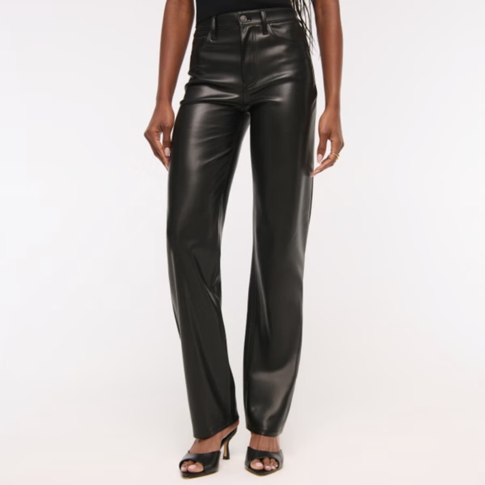 Abercrombie & Fitch | High Rise 90s Relaxed Vegan Leather Pants